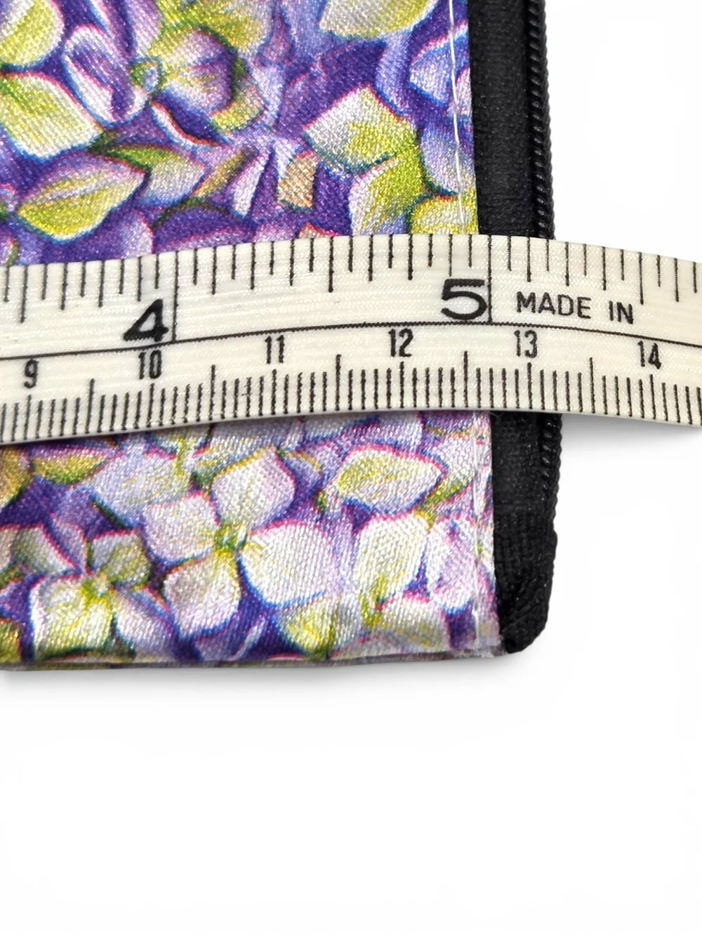 Butterfly & Floral Hydrangea Pouch Wristlet Makeup & Travel Bag EUC